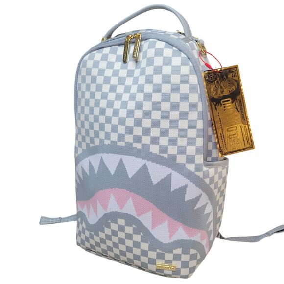 NWT SPRAYGROUND Knit SHARKS IN PARIS Cream DLX Backpack Soldout Limited Edition - Picture 1 of 16